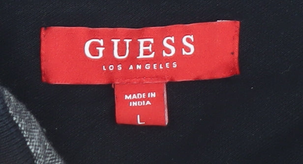 Guess Men's Grey Cotton Polo Shirt Size L Regular Fit