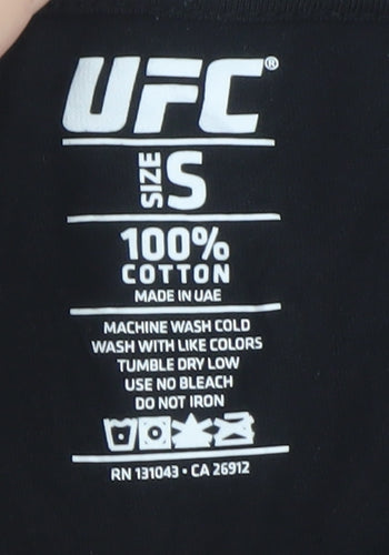 UFC Women's Black Short Sleeve T-Shirt Size S Cotton Sports Top