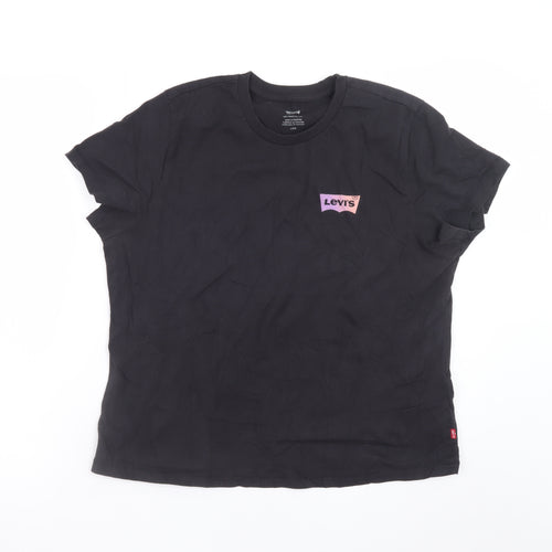 Levi's Men's Black Graphic Cotton Crew Neck T-Shirt Size L