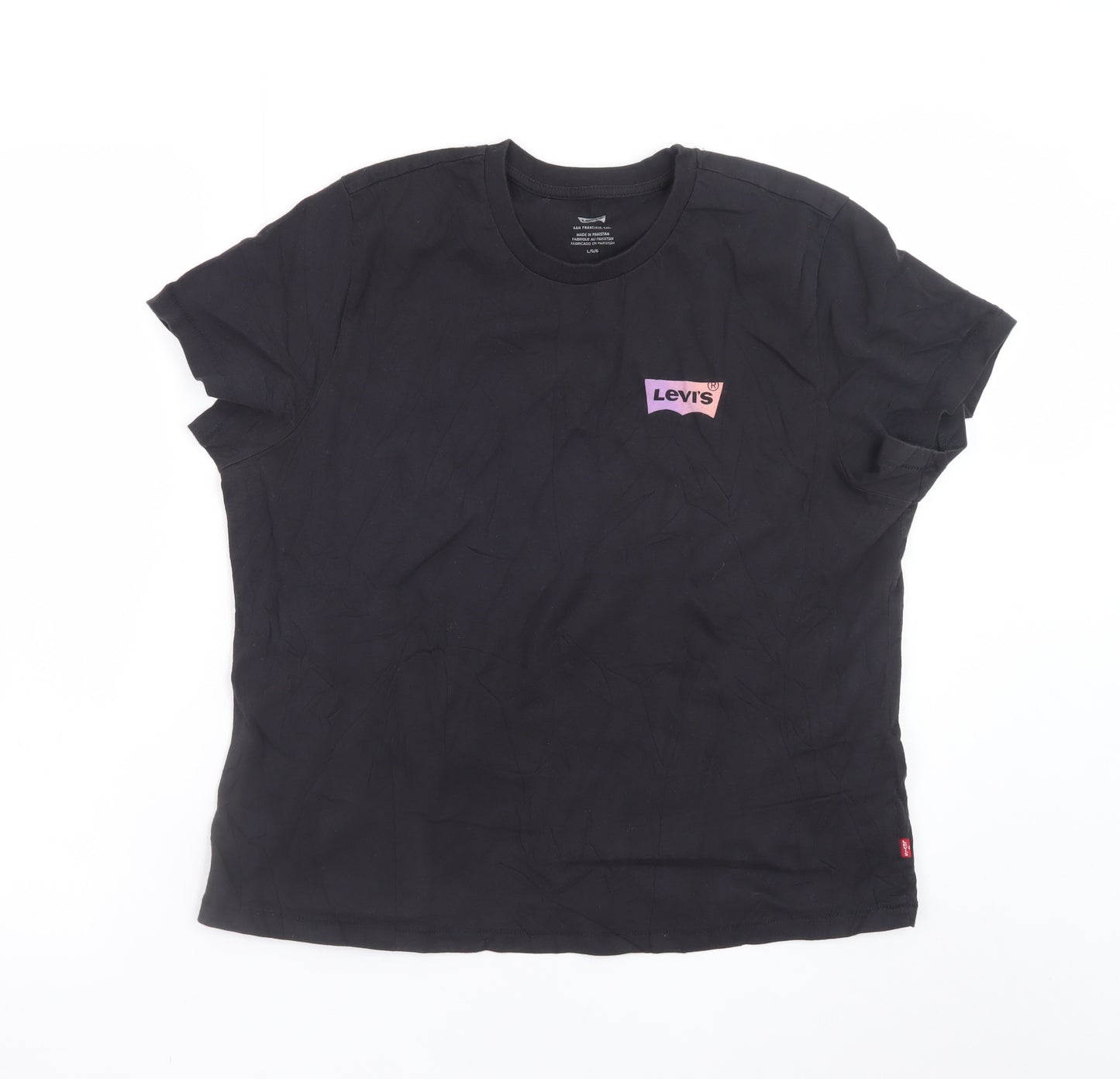 Levi's Men's Black Graphic Cotton Crew Neck T-Shirt Size L