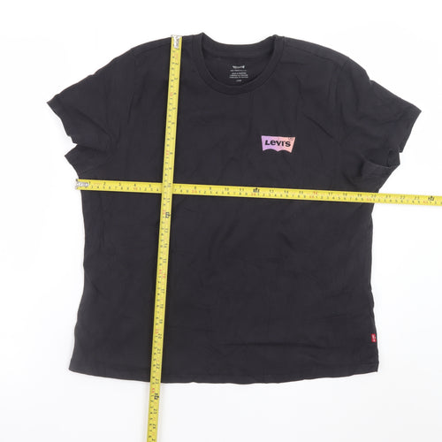 Levi's Men's Black Graphic Cotton Crew Neck T-Shirt Size L