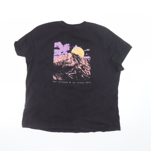 Levi's Men's Black Graphic Cotton Crew Neck T-Shirt Size L