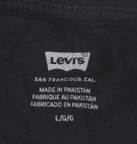 Levi's Men's Black Graphic Cotton Crew Neck T-Shirt Size L
