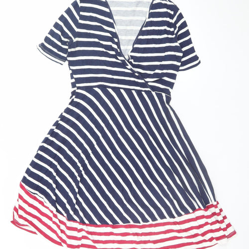ASOS Women’s Multicoloured Stripe Wrap Dress Size 12