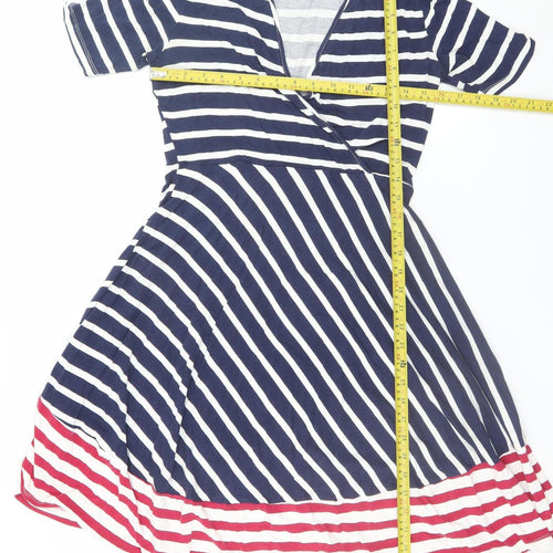 ASOS Women’s Multicoloured Stripe Wrap Dress Size 12