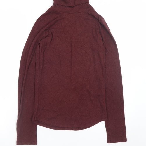 A.L.E. Women’s Burgundy Long Sleeve Roll Neck Jersey Top Size L