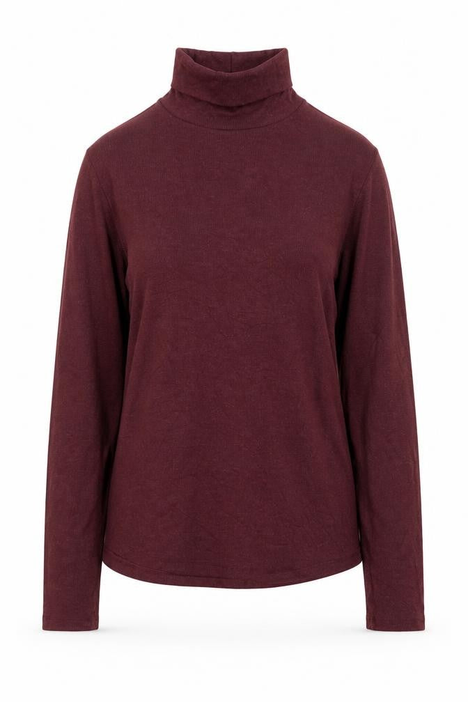 A.L.E. Women’s Burgundy Long Sleeve Roll Neck Jersey Top Size L