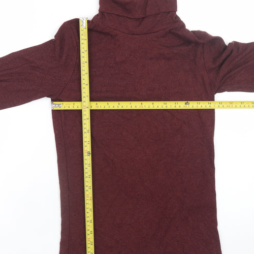 A.L.E. Women’s Burgundy Long Sleeve Roll Neck Jersey Top Size L
