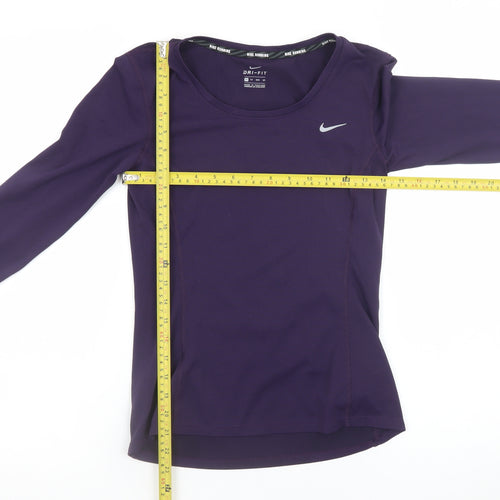 Nike Women Purple Dri-FIT Long Sleeve Running Top XS