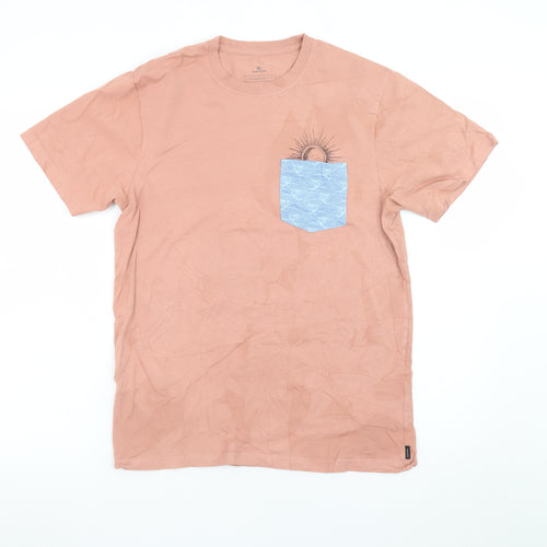 Rip Curl Men’s Beige Graphic Pocket Regular Fit Cotton T-Shirt M