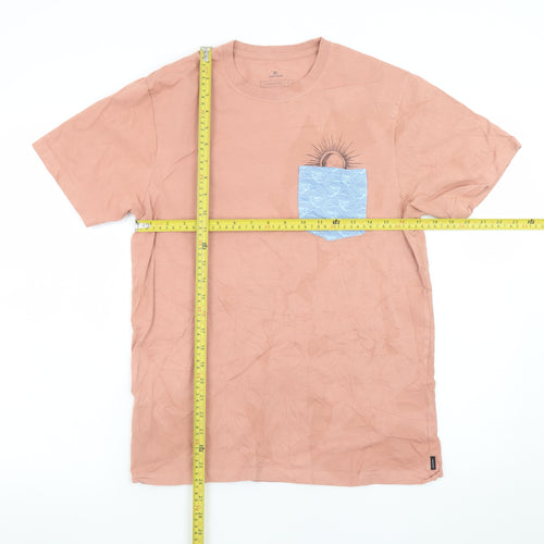 Rip Curl Men’s Beige Graphic Pocket Regular Fit Cotton T-Shirt M