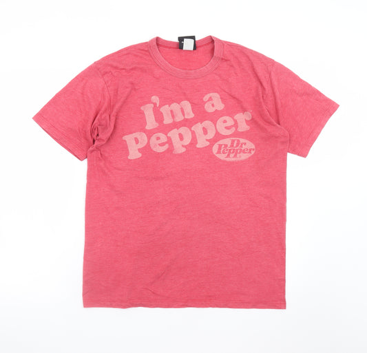 Junk Food Mens Red Dr Pepper Retro Graphic T-Shirt Size L