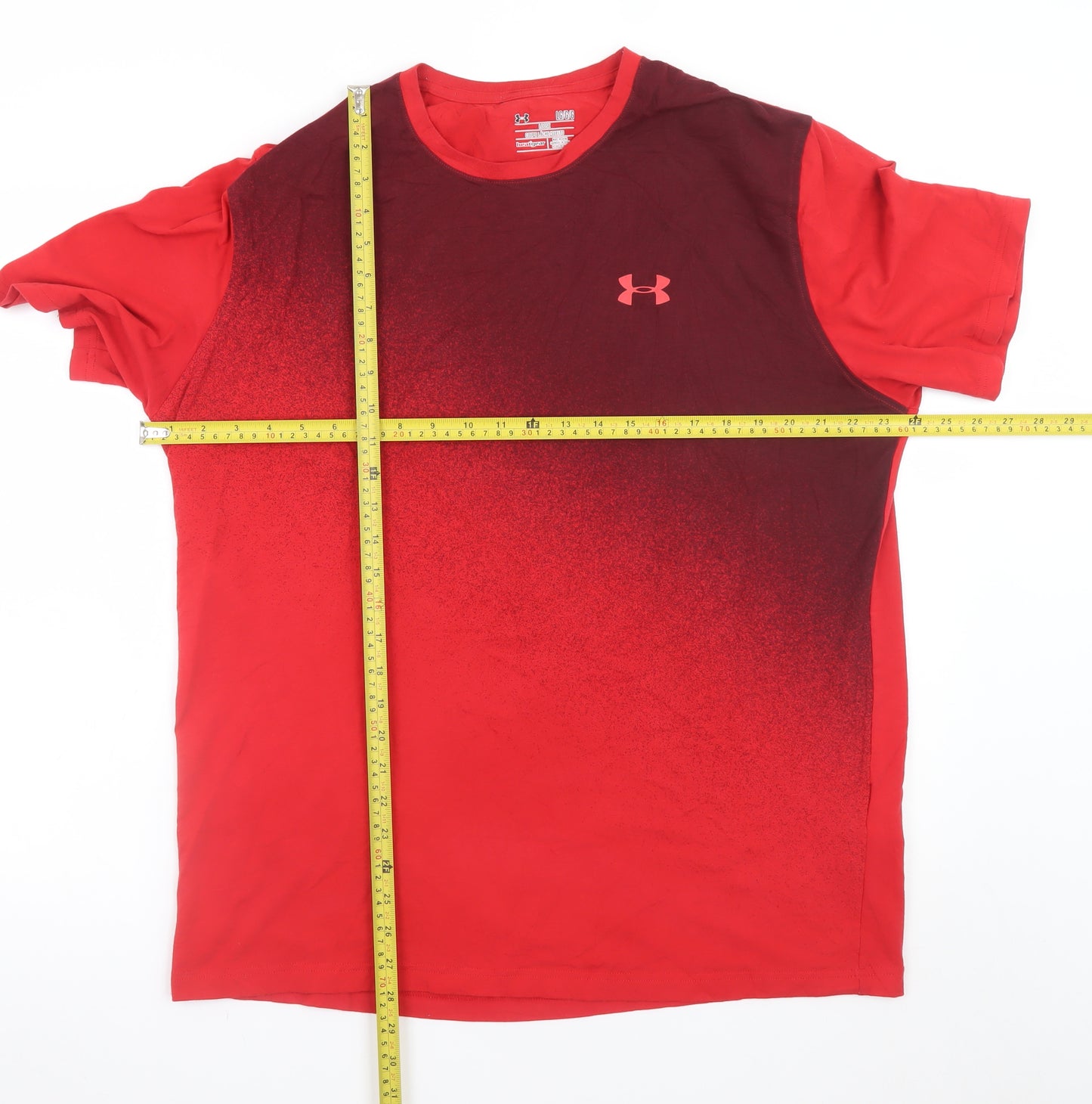 Under Armour Men's Red Gradient HeatGear T-Shirt Size L Loose Fit