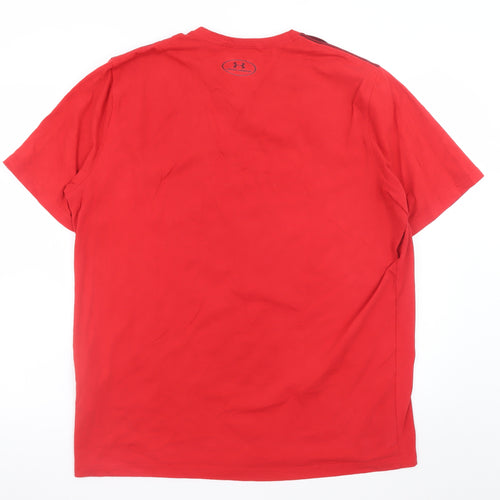 Under Armour Men's Red Gradient HeatGear T-Shirt Size L Loose Fit