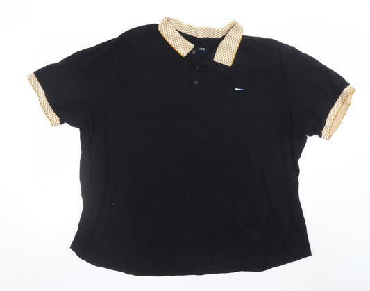 BadRhino Men’s Black 3XL Polo Shirt with Contrast Collar