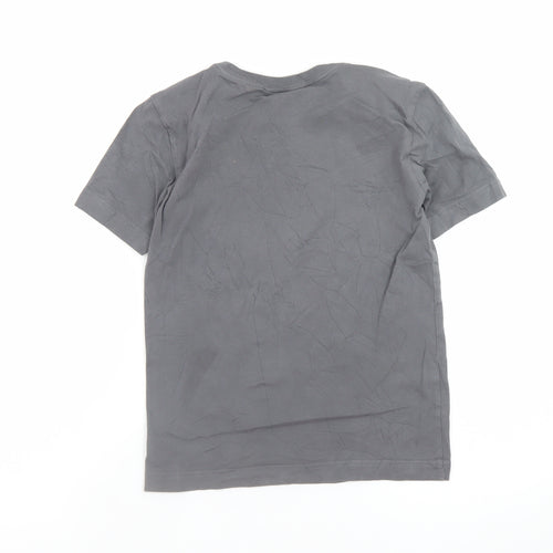 Adidas Boys Grey Camo Logo T-Shirt 9-10 Years Short Sleeve Cotton
