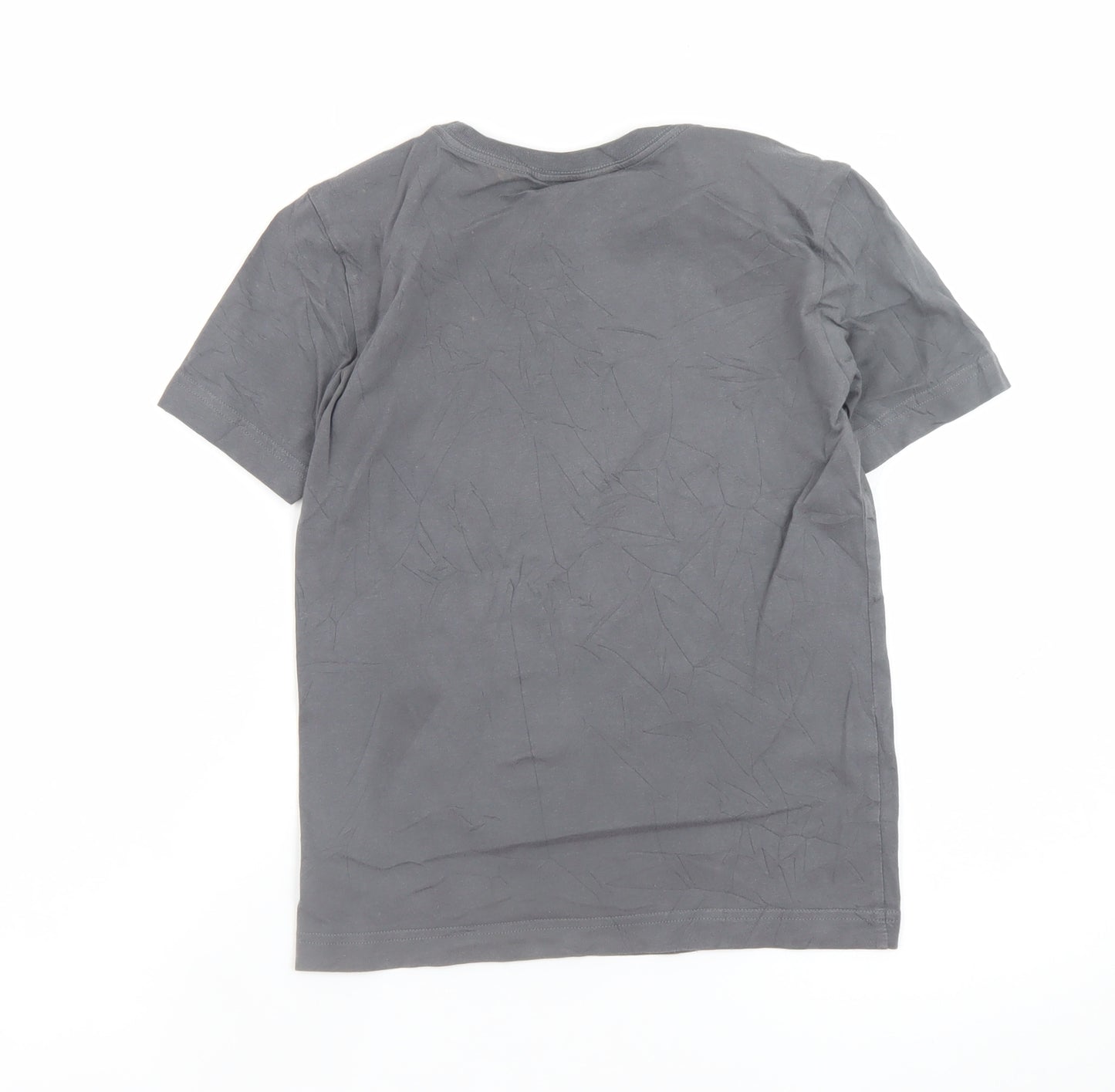 Adidas Boys Grey Camo Logo T-Shirt 9-10 Years Short Sleeve Cotton