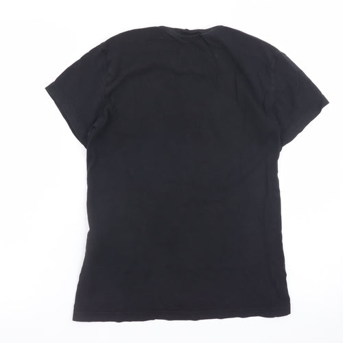 Diesel Men's Black Logo Cotton Crew Neck T-Shirt Size S