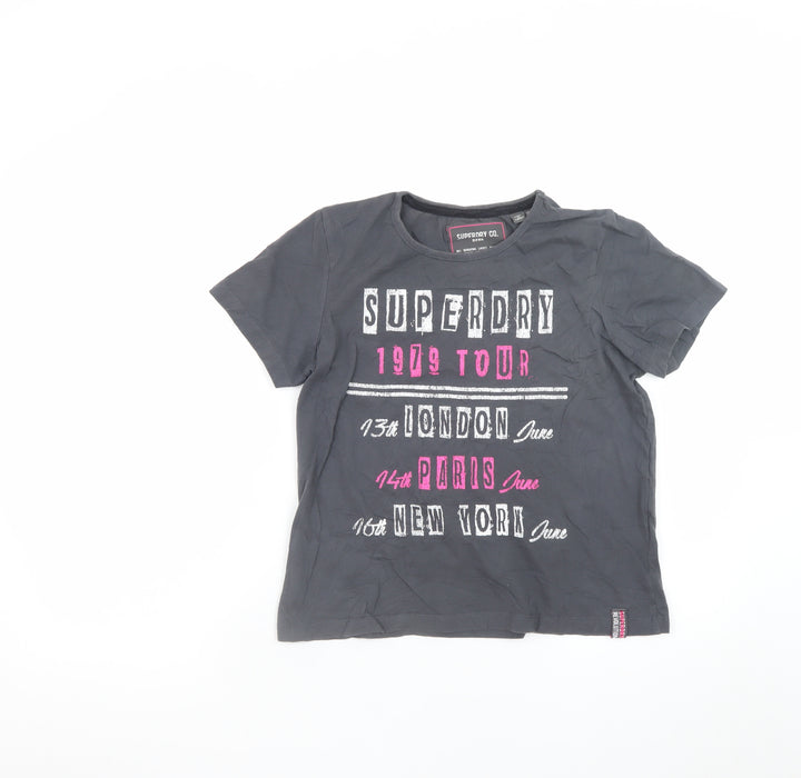 Superdry Women's Grey Graphic 1979 Tour T-Shirt Size 8