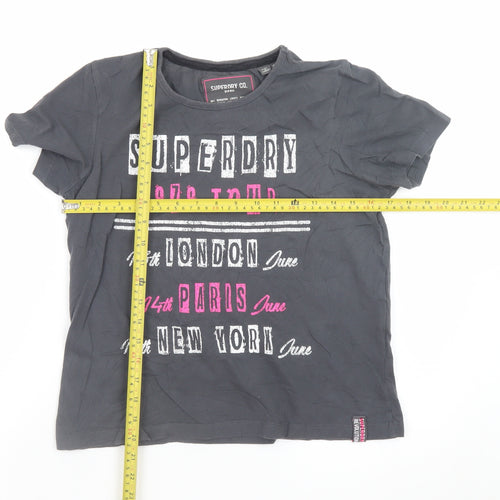 Superdry Women's Grey Graphic 1979 Tour T-Shirt Size 8