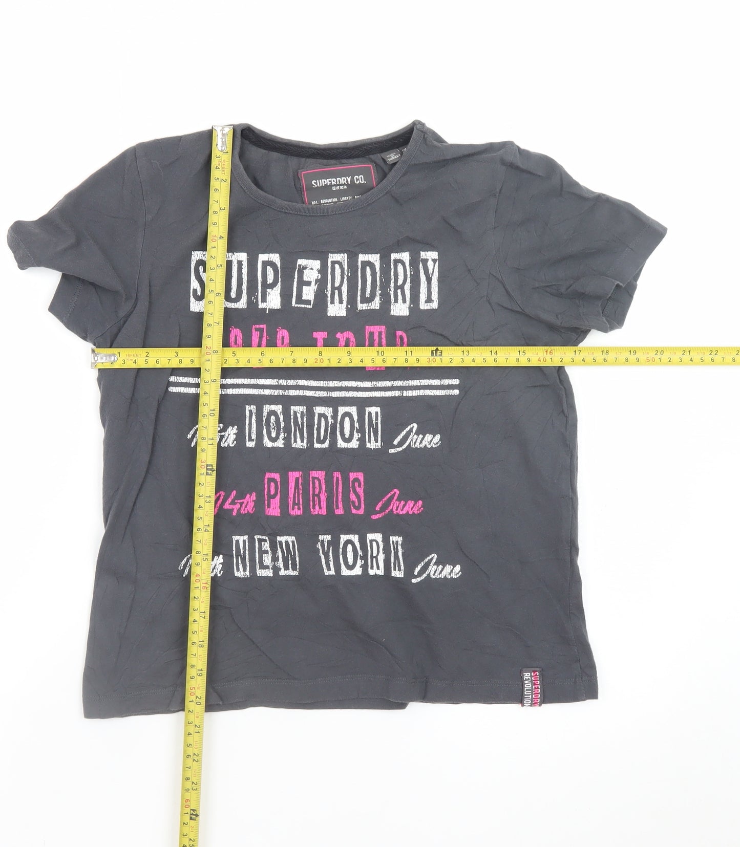 Superdry Women's Grey Graphic 1979 Tour T-Shirt Size 8