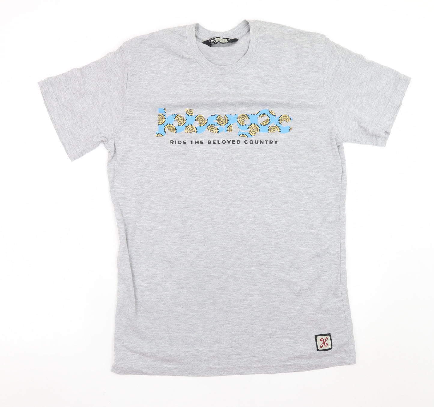 Holmes Brothers Men's Grey Graphic Print Cotton T-Shirt Size M