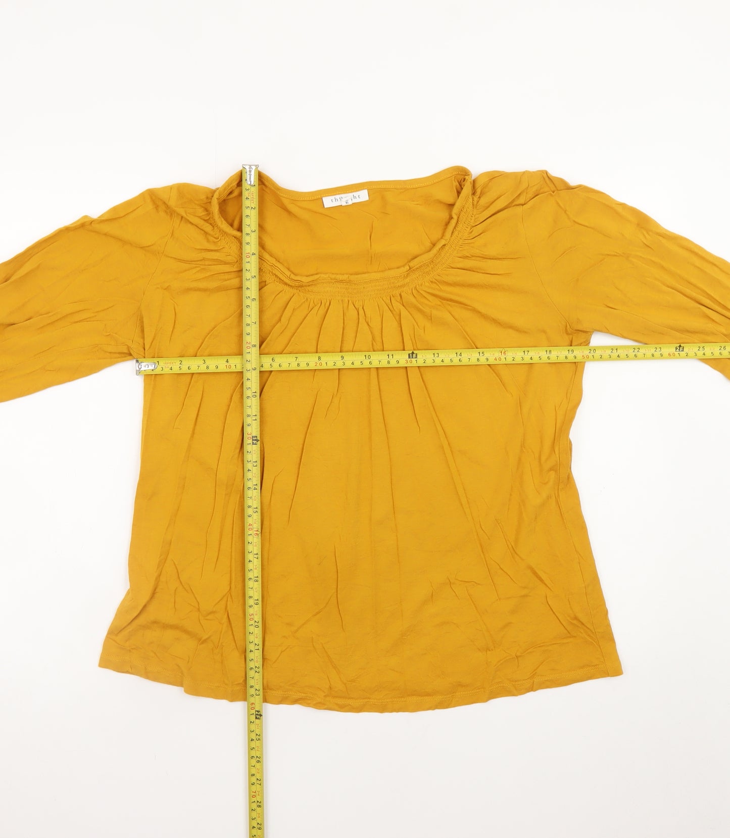 Thought Women's Yellow Tunic Blouse Size 16 Viscose Cotton 3/4 Sleeve