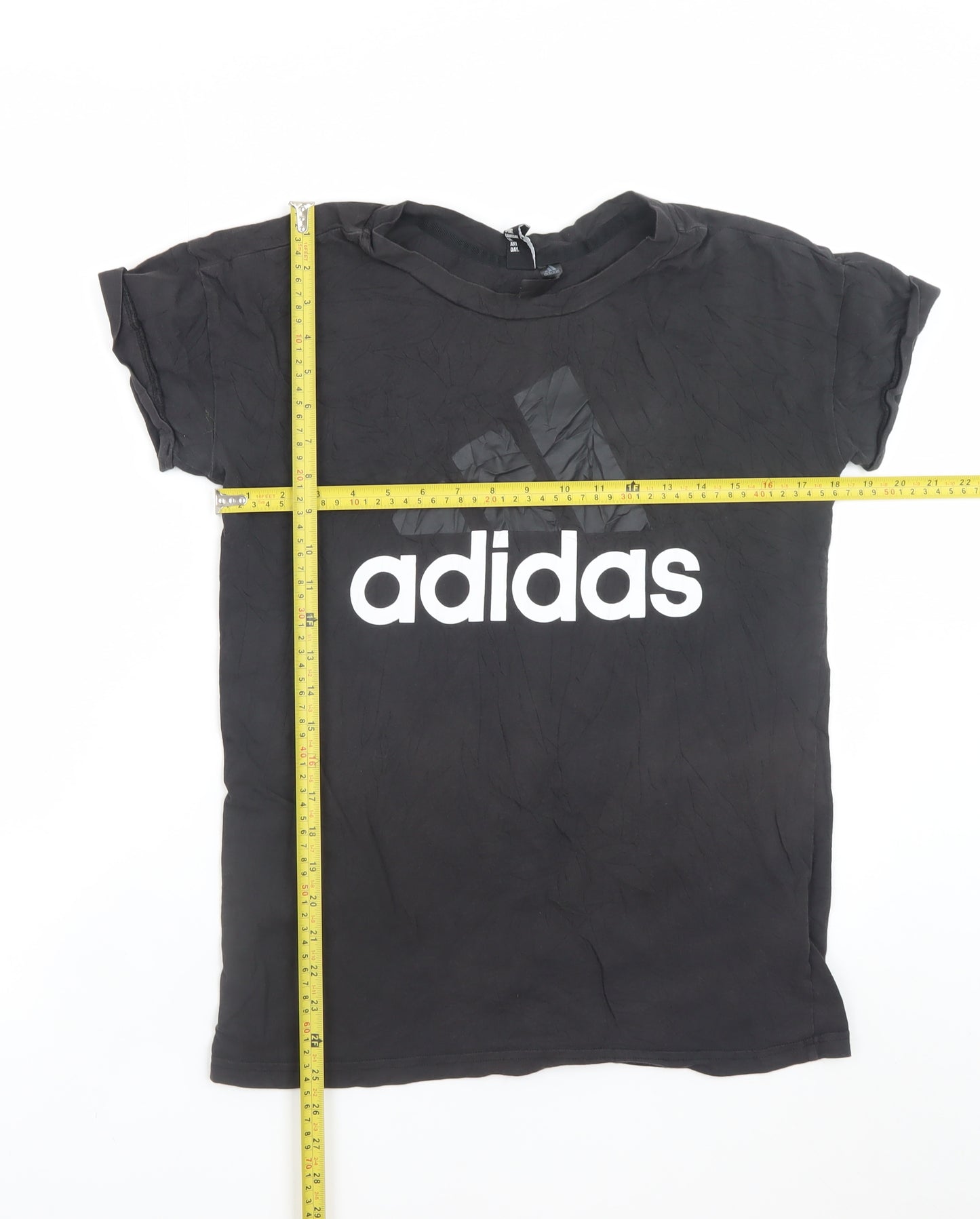 Adidas Men's Black Small Logo Crew Neck Cotton Sports T-Shirt