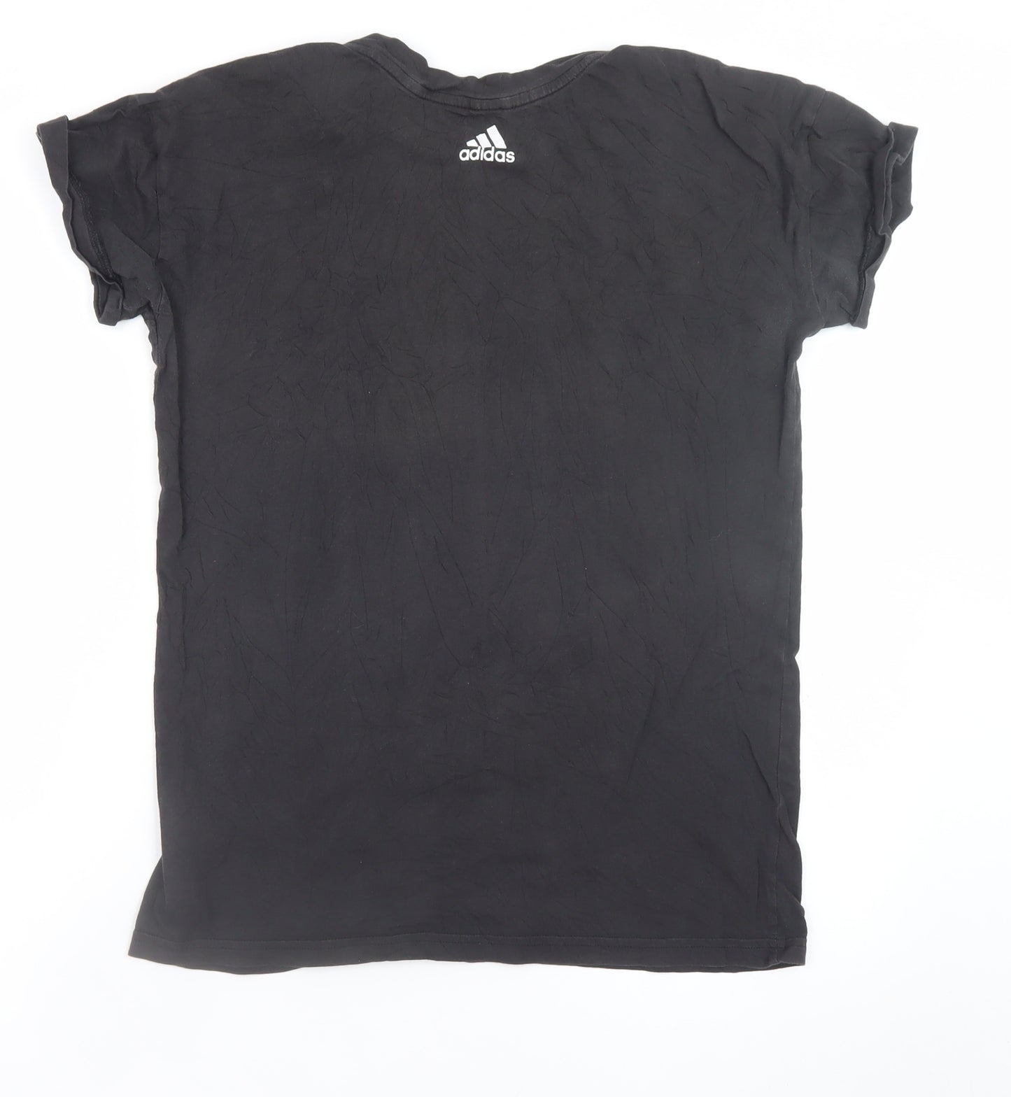 Adidas Men's Black Small Logo Crew Neck Cotton Sports T-Shirt