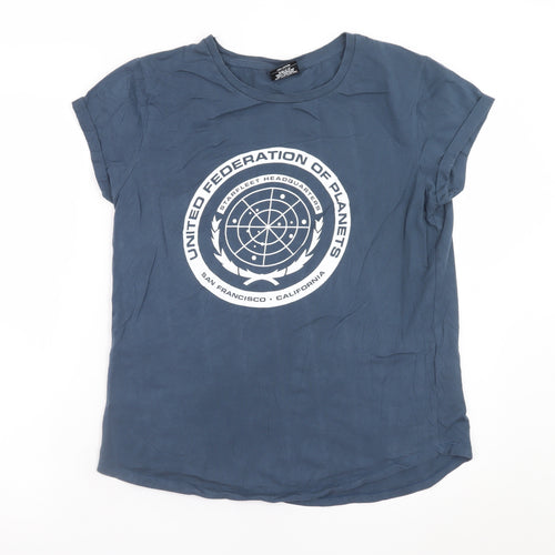 Last Exit To Nowhere Men’s Blue Star Trek Logo Cotton T-Shirt Size L