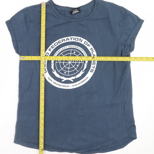 Last Exit To Nowhere Men’s Blue Star Trek Logo Cotton T-Shirt Size L
