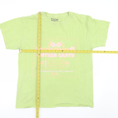 Vintage Supply Women’s Green 100% Cotton Graphic T-Shirt Size S
