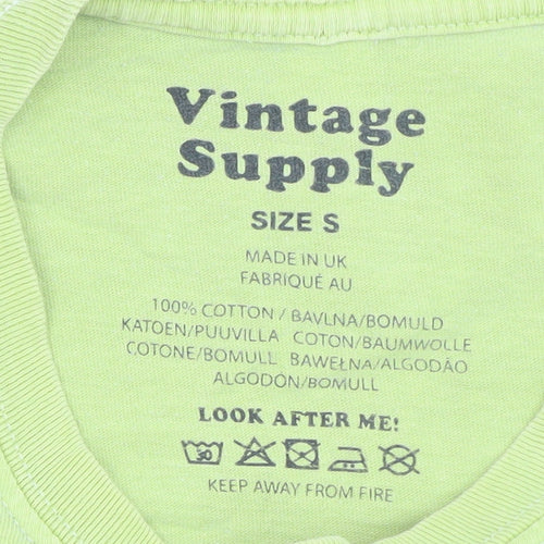 Vintage Supply Women’s Green 100% Cotton Graphic T-Shirt Size S