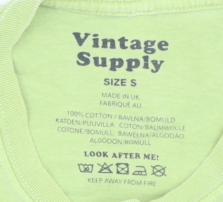 Vintage Supply Women’s Green 100% Cotton Graphic T-Shirt Size S