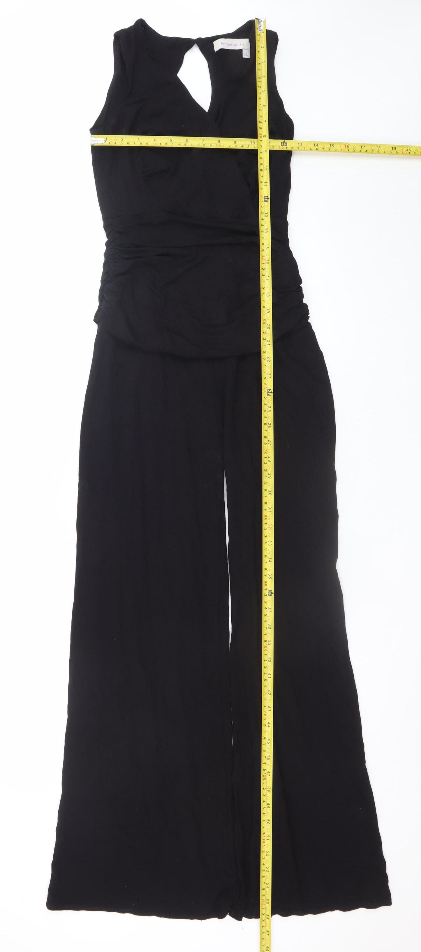 Pepperberry Womens Black Size 8 Sleeveless Jumpsuit Wide-Leg Style