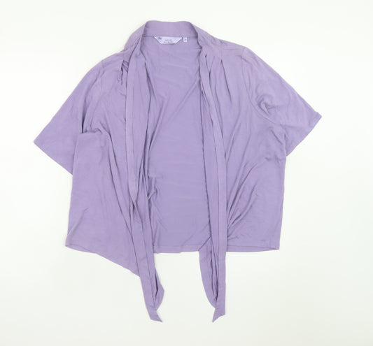 Honor Millburn Women's Purple Short Sleeve Jersey Cardigan Size 20