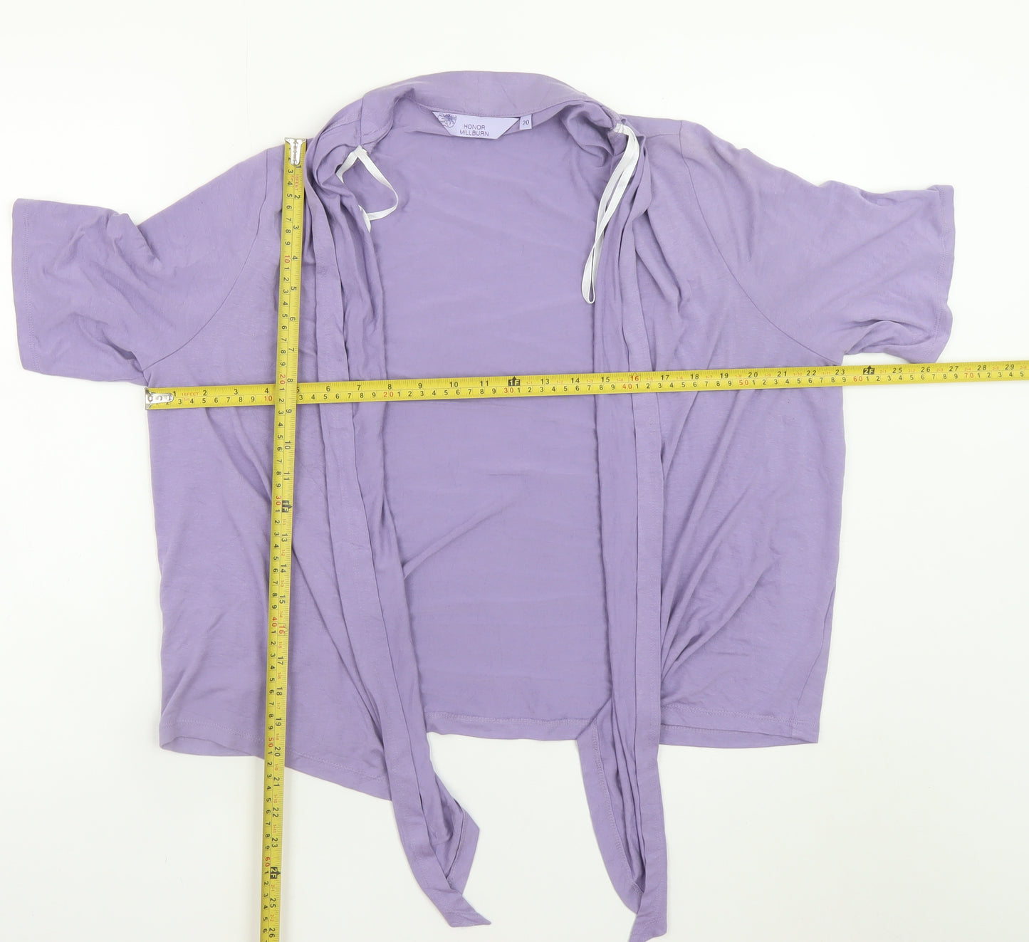 Honor Millburn Women's Purple Short Sleeve Jersey Cardigan Size 20