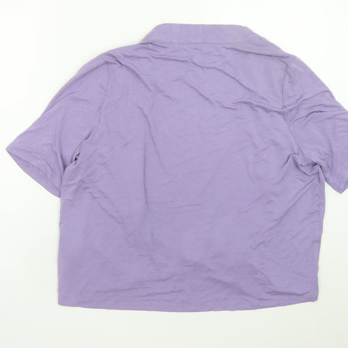 Honor Millburn Women's Purple Short Sleeve Jersey Cardigan Size 20