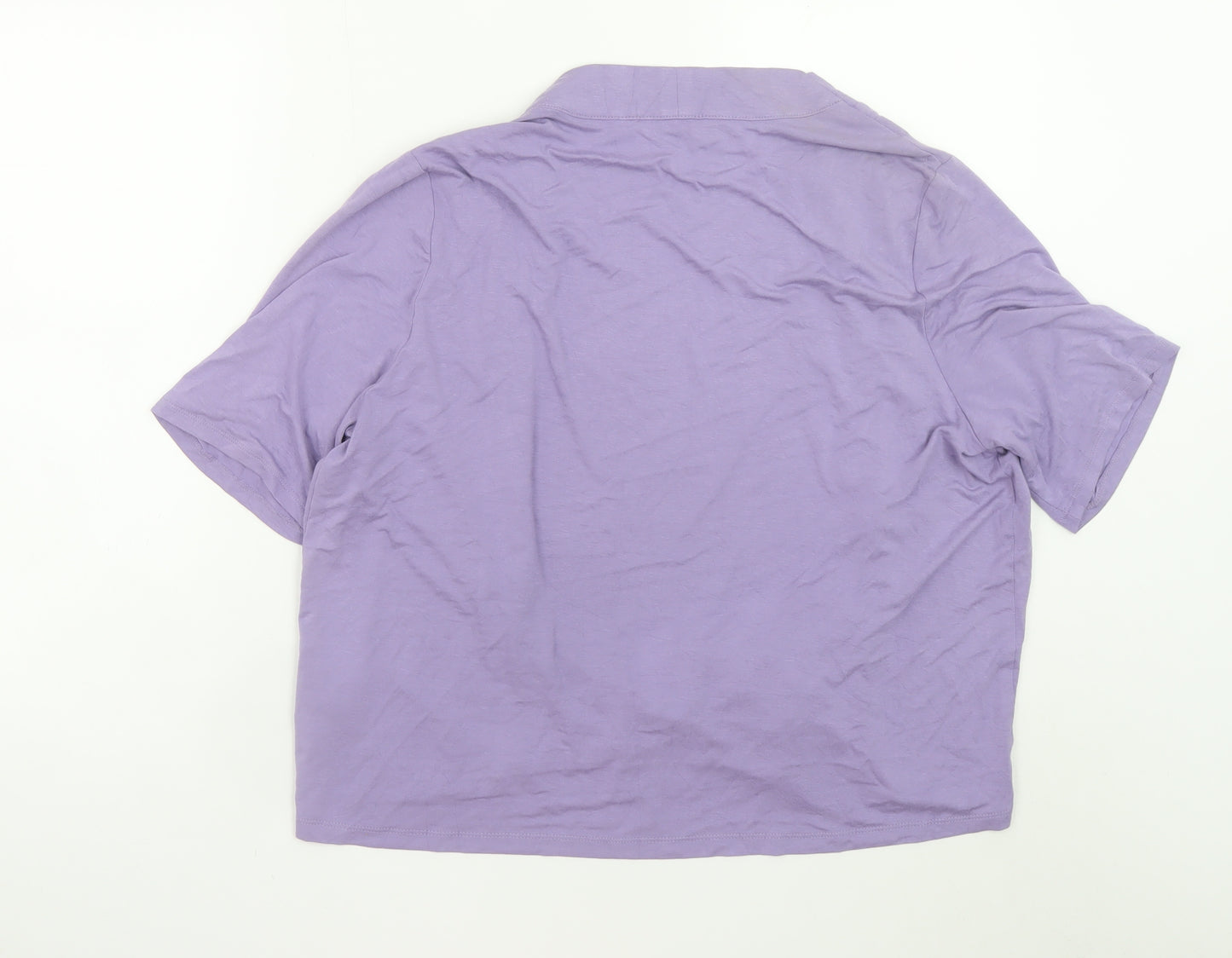 Honor Millburn Women's Purple Short Sleeve Jersey Cardigan Size 20