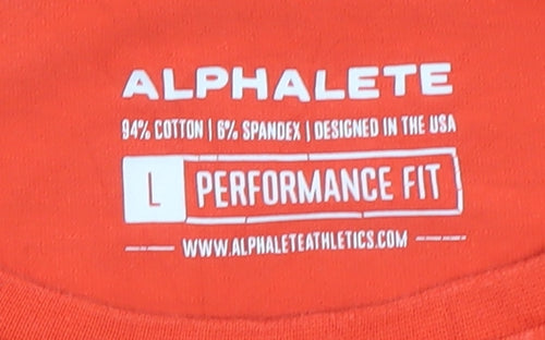 Alphalete Men's Red Long Sleeve Performance Fit T-Shirt L