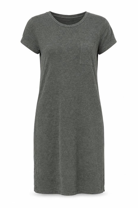 Front view of C&C California Women’s Grey T-Shirt Dress S Short Sleeve Casual