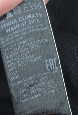 Marks and Spencer Women’s Black Button-Up Shirt Size 16 Relaxed Fit