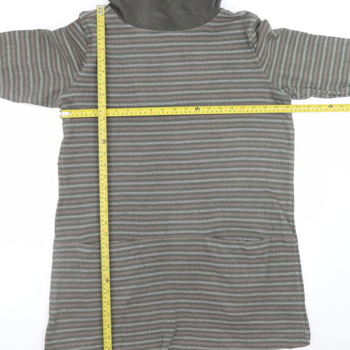 Seasalt Cornwall Women Grey Size 12 Striped Cotton Shift Dress