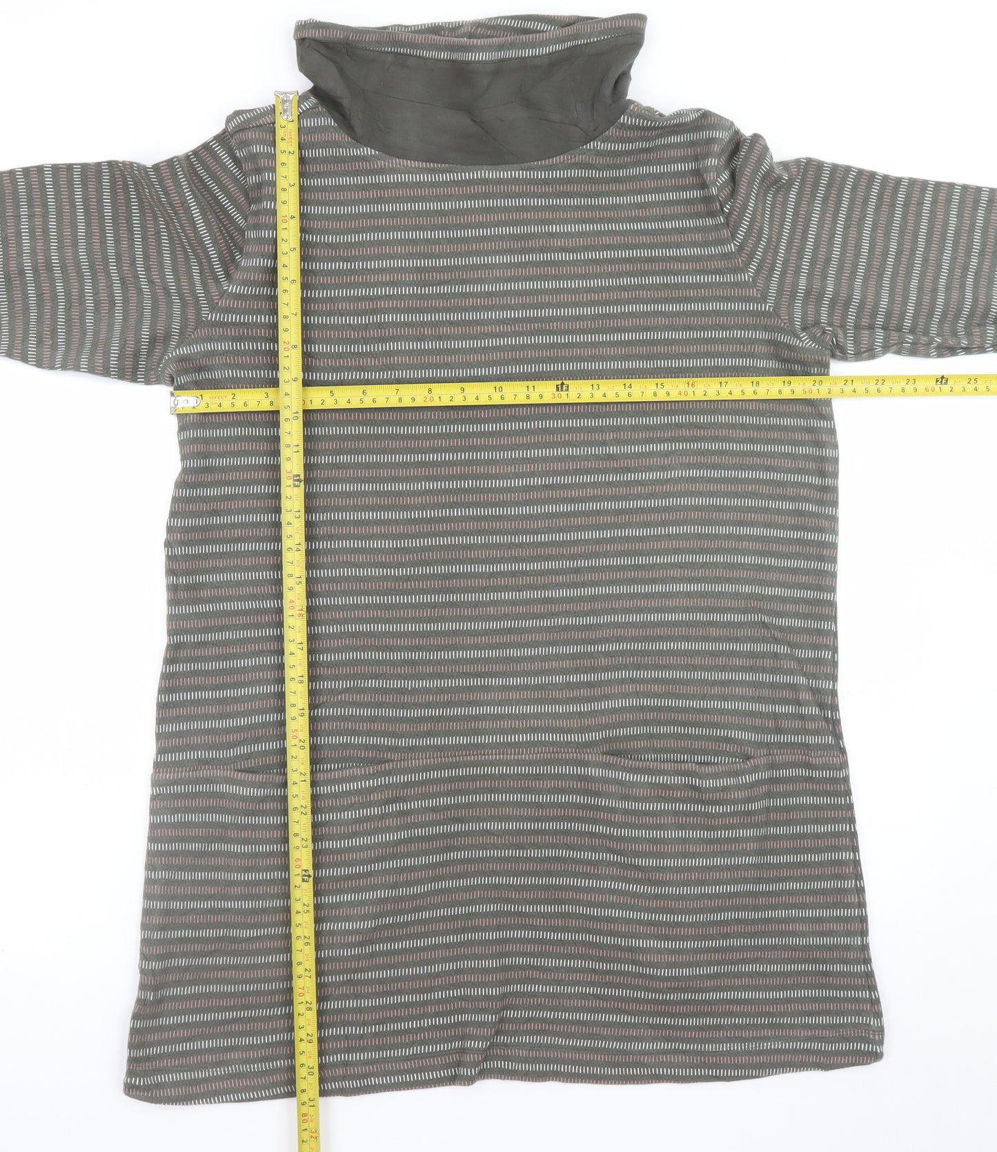 Seasalt Cornwall Women Grey Size 12 Striped Cotton Shift Dress