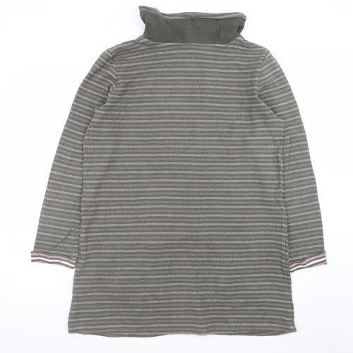 Seasalt Cornwall Women Grey Size 12 Striped Cotton Shift Dress