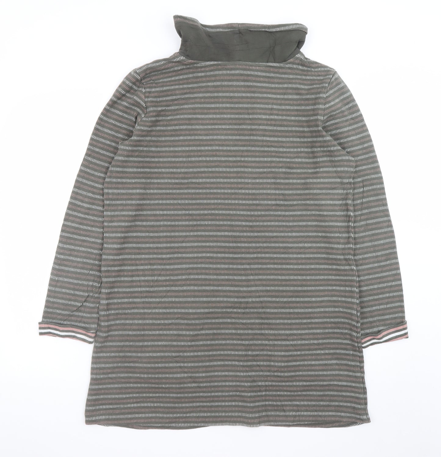 Seasalt Cornwall Women Grey Size 12 Striped Cotton Shift Dress