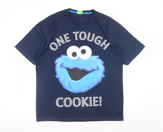 George Men’s Navy Cookie Monster Graphic T-Shirt Large