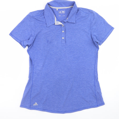 Adidas Women's Blue Polo Shirt Medium Breathable Stretch Sports Top