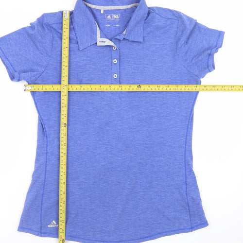 Adidas Women's Blue Polo Shirt Medium Breathable Stretch Sports Top