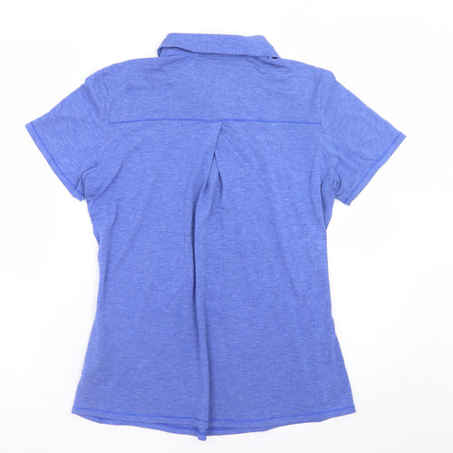 Adidas Women's Blue Polo Shirt Medium Breathable Stretch Sports Top